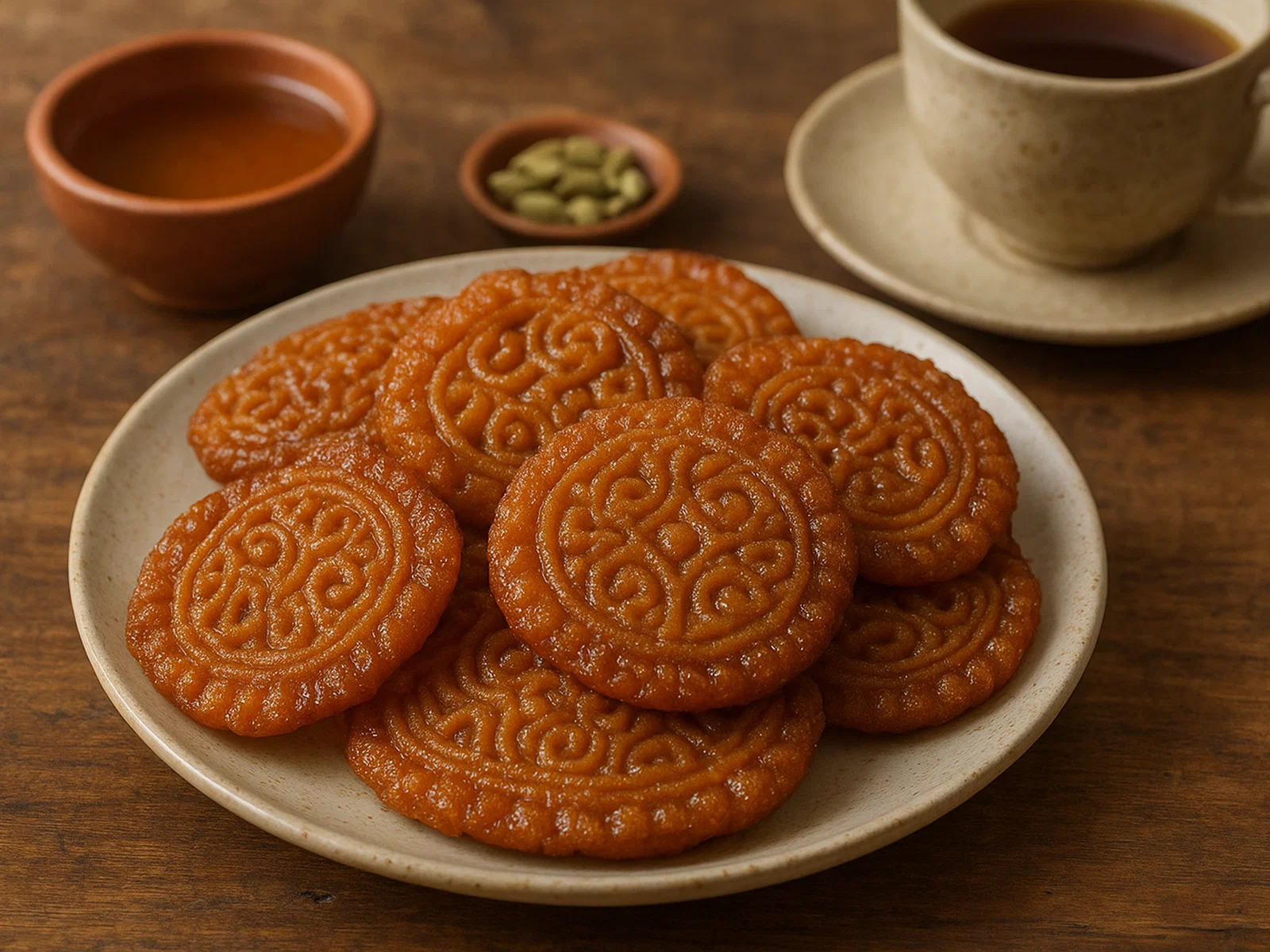 Nakshi Pitha – kunstvoll gemusterte frittierte Reisküchlein