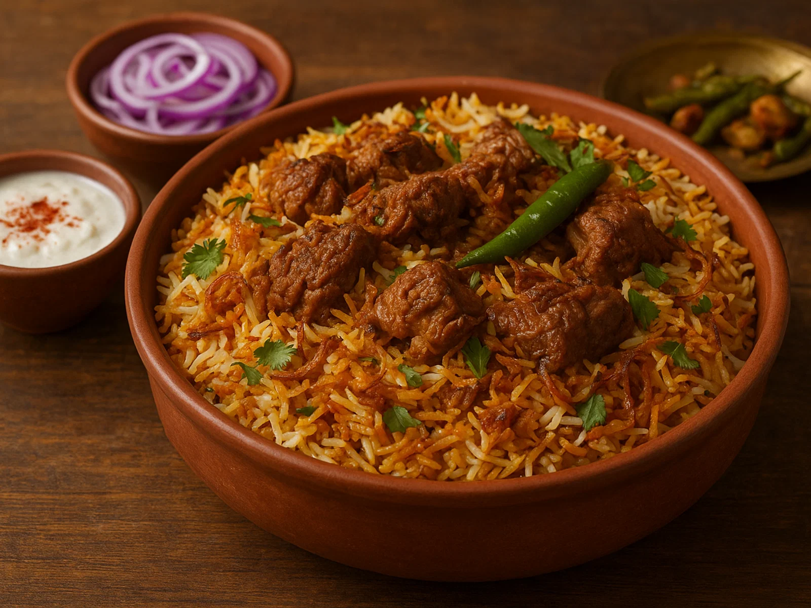 Kacchi Khashi – Ziegenfleisch-Biryani für Feste