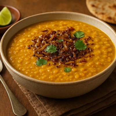 Indisches Dal mit Tarka (würziges Linsengericht)