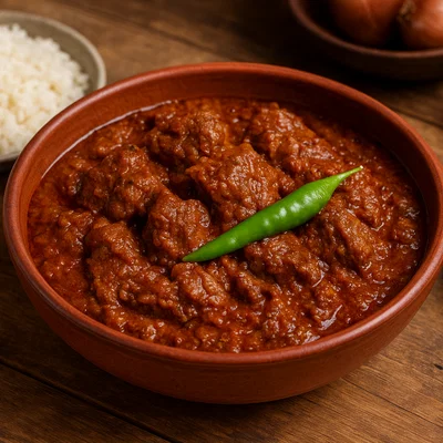 Chui Jhal – Scharfes Fleischcurry mit Chui-Wurzel