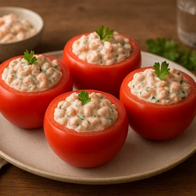 Tomate Crevette – mit Nordseekrabben-Mayonnaise