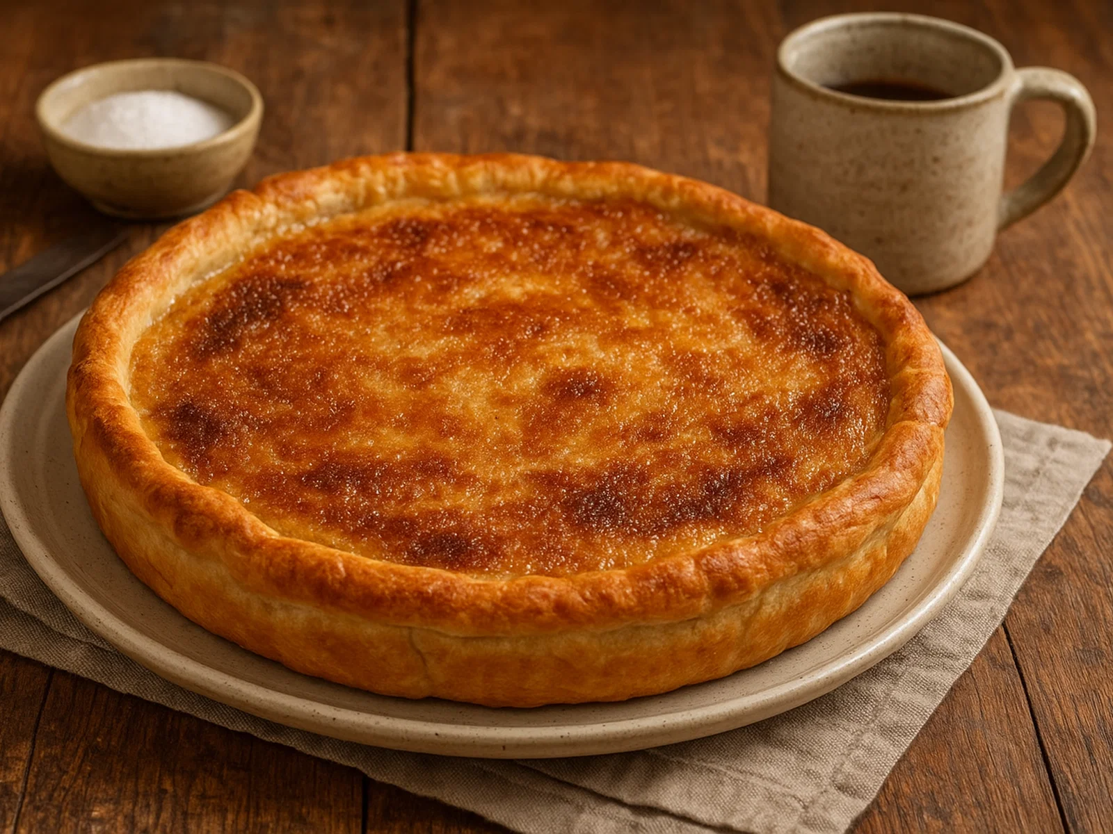 Tarte au sucre – französischer Zuckerkuchen aus Hefeteig