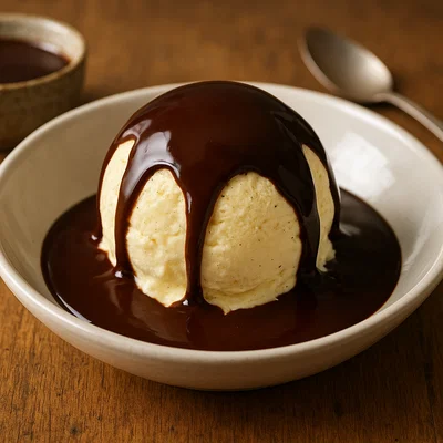 Dame Blanche – Vanilleeis mit warmer Schokoladensoße