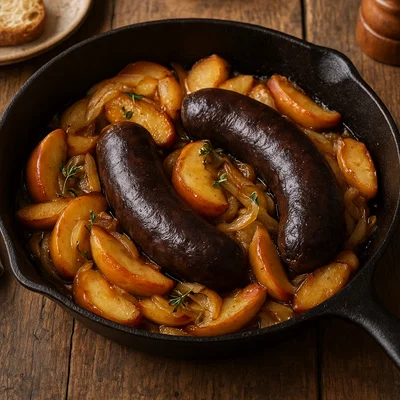 Boudin noir aux pommes – Blutwurst mit Äpfeln