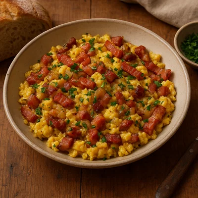 Matoufet – Ardenner Rührei mit Speck