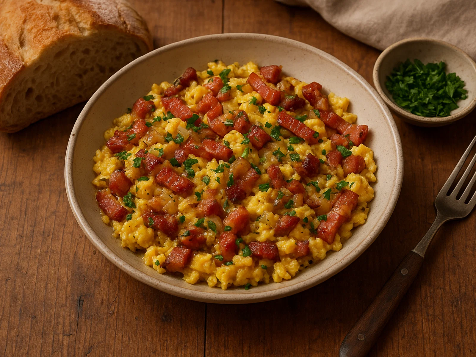 Matoufet – Ardenner Rührei mit Speck