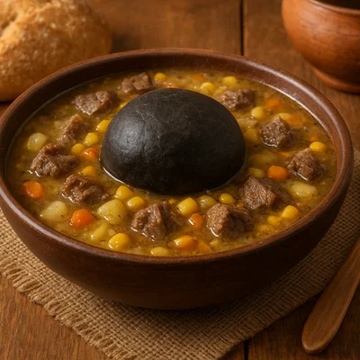 Kalapurka – Litauische Mais-Fleisch-Suppe mit glühendem Stein