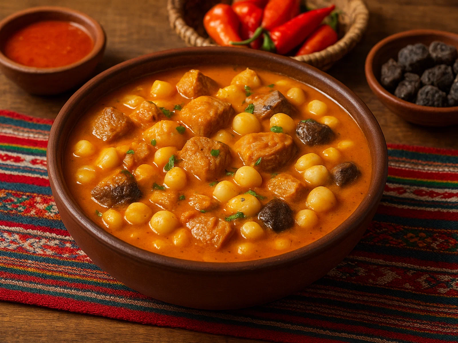 Fricasé Paceño – Scharfer Schweineeintopf mit Mais und Chuño