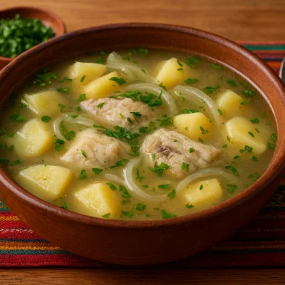 Wallaque – Titicaca-Fischsuppe mit Karachi und Kartoffeln