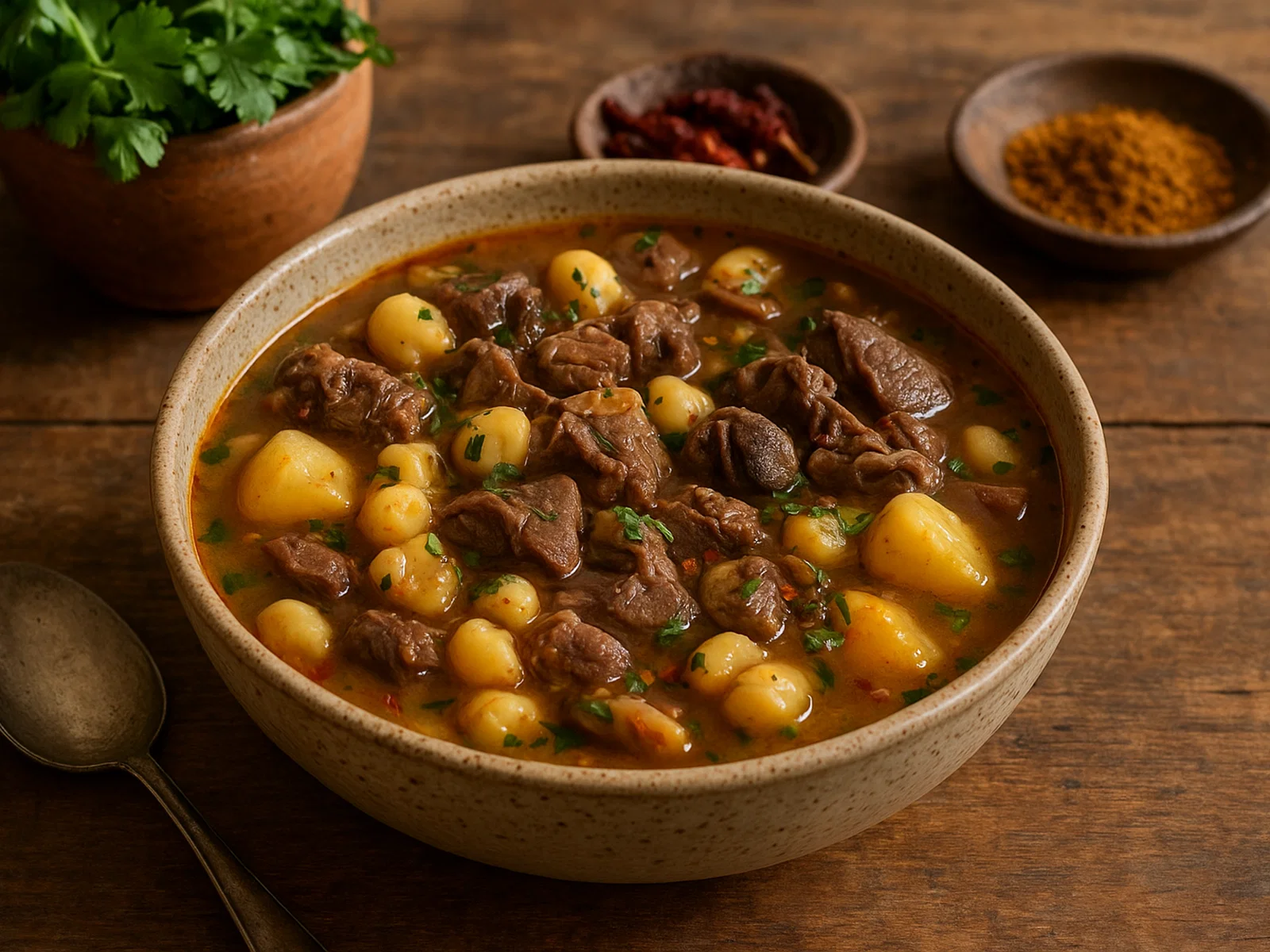Patasca – Herzhaft deftige Mote-Mais-Suppe mit Rinderinnereien