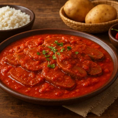 Ají de lengua – Rinderzunge in scharfer roter Ají-Soße
