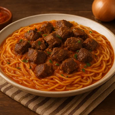 Ají de Fideo – Nudeln in würziger Ají-Soße mit Rindfleisch