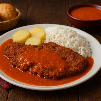 Falso Conejo – Paniertes Rindfleisch in scharfer bolivianischer Soße