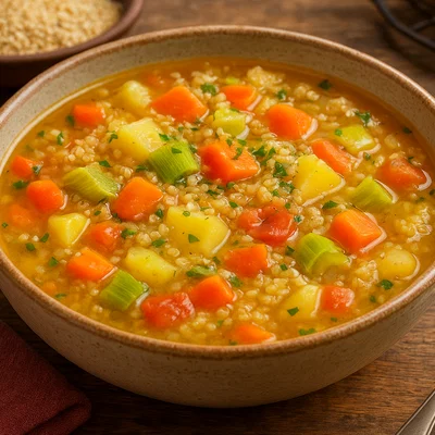 Sopa de Quinua – peruanische Quinoasuppe mit Gemüse