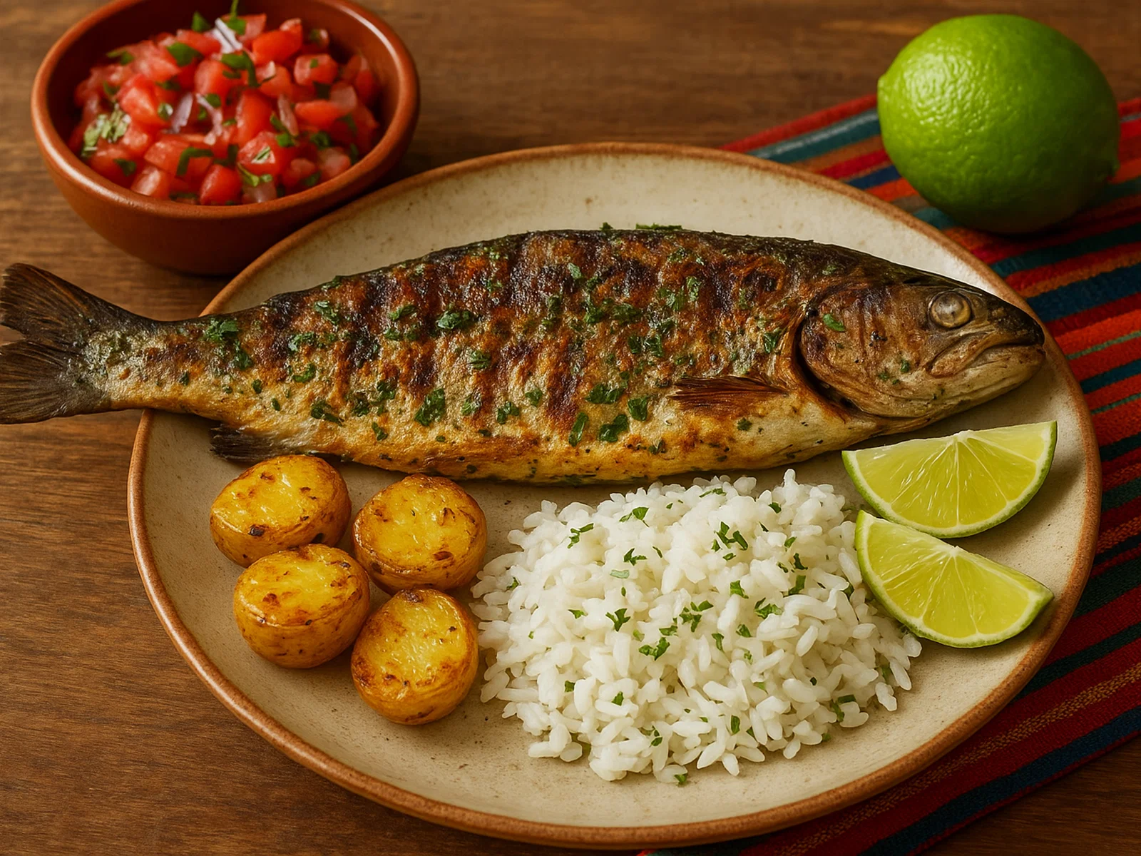 Trucha del Titicaca – Gegrillte Forelle vom Titicacasee