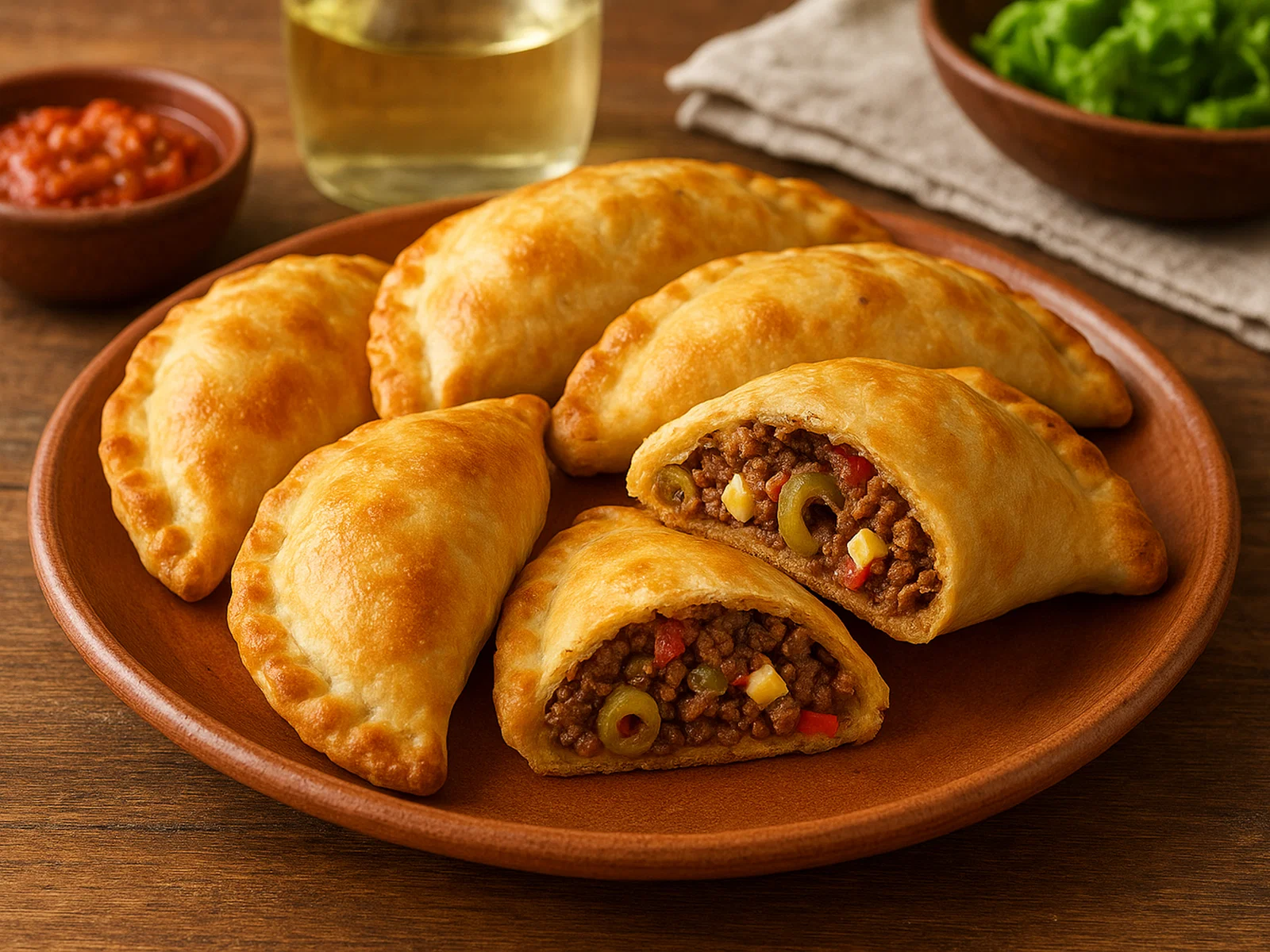 Empanadas de carne (gebackene Fleischteigtaschen)