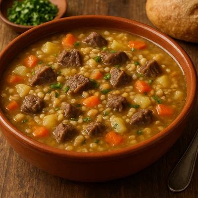 Sopa de Trigo – Portugiesische Weizensuppe mit Fleisch und Gemüse