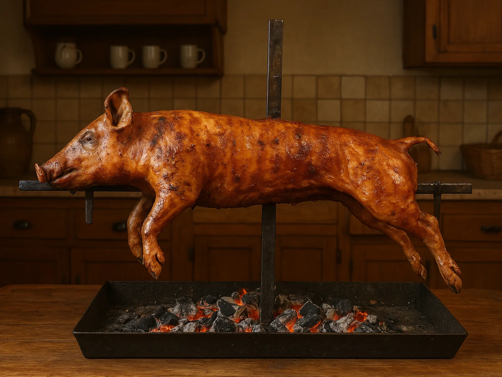Chancho a la cruz – am Kreuz gegrilltes Spanferkel