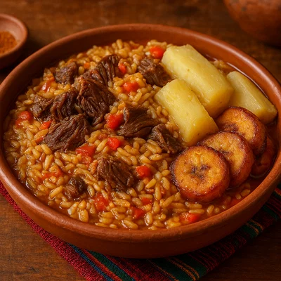 Majadito – Bolivianischer Reis mit Charque, Maniok und Kochbanane