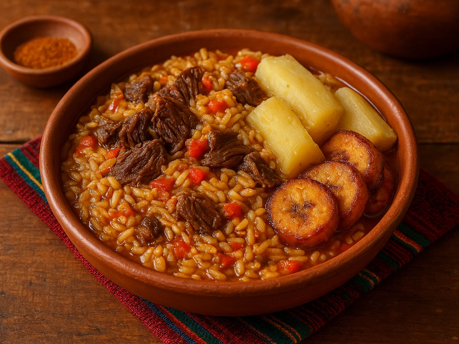 Majadito – Bolivianischer Reis mit Charque, Maniok und Kochbanane