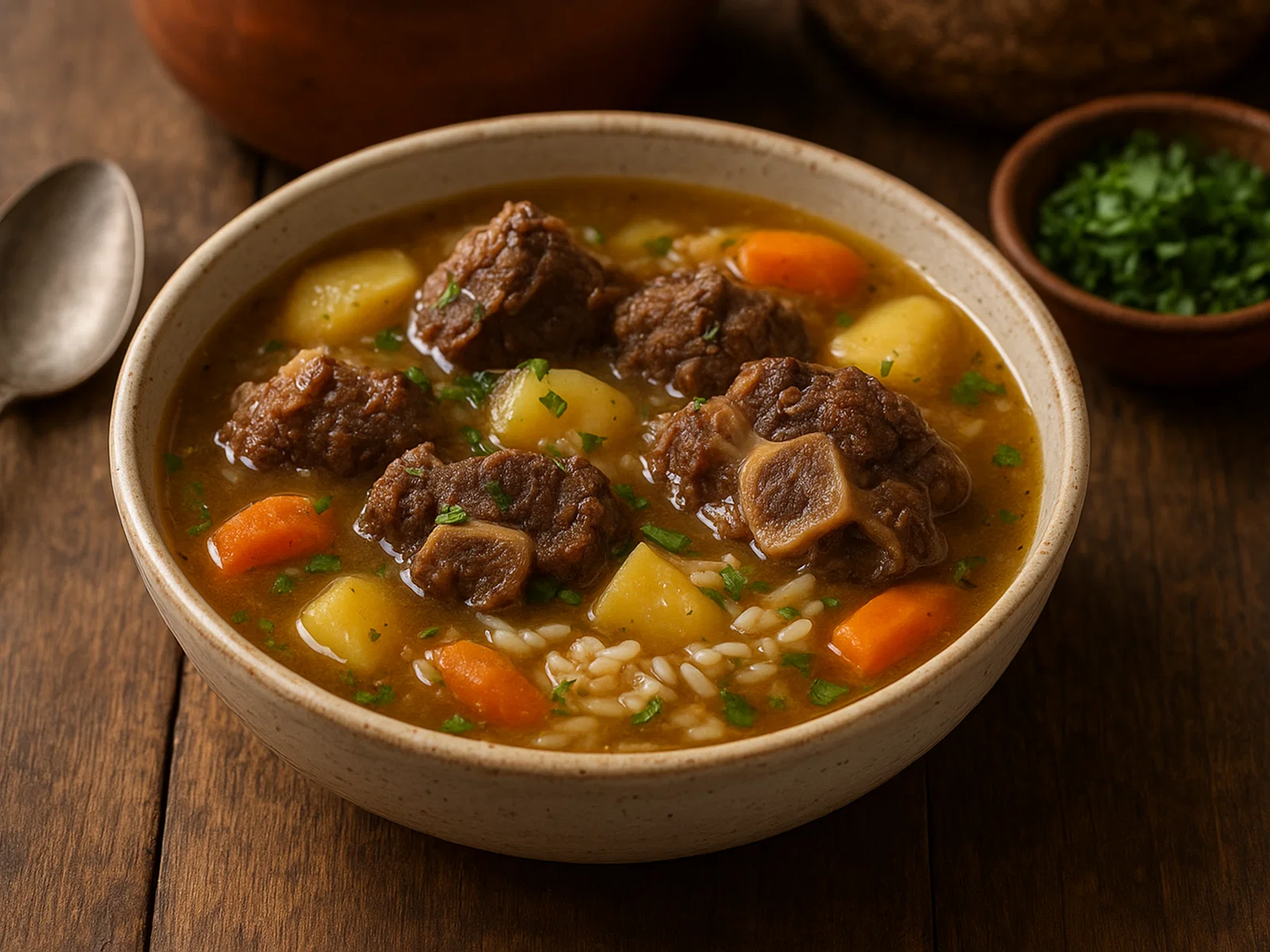 Caldo de cardán – kräftige Rinderknochen‑Ochsenschwanz‑Suppe