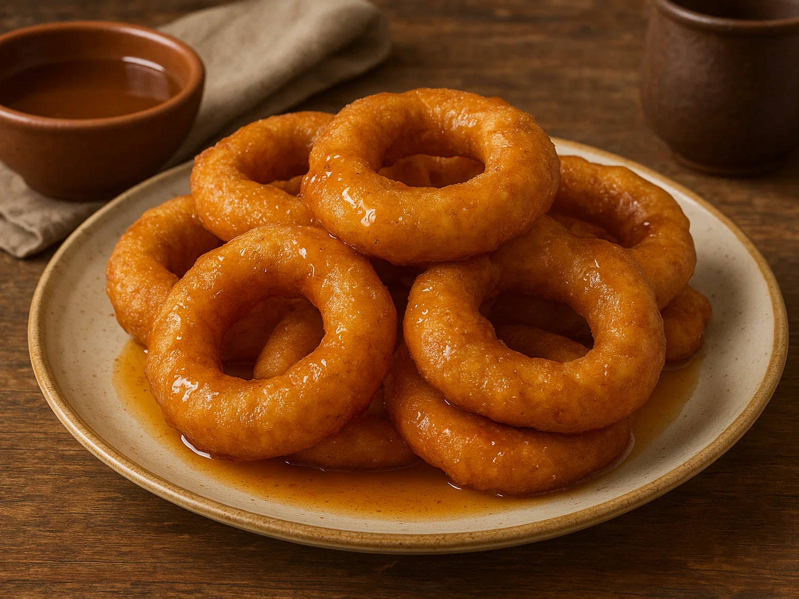 Buñuelos – knusprige frittierte Teigringe mit Sirup