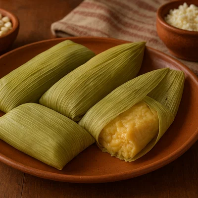 Süße Humintas (Bolivianische Mais-Täschchen im Maisblatt)
