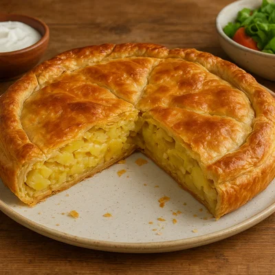 Krompiruša – herzhafte Kartoffel-Blätterteig-Pastete
