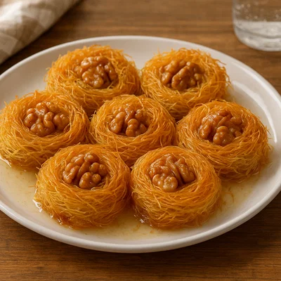 Kadaif mit Walnüssen und Zuckersirup