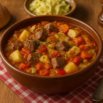 Lonac od povrća – kroatischer Gemüseeintopf mit Rindfleisch