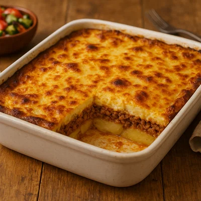 Musaka od krompira – Balkankartoffelauflauf mit Hackfleisch
