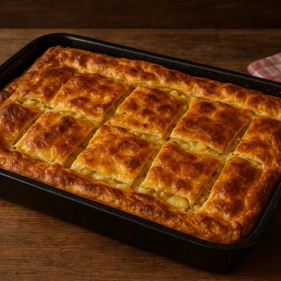 Krompiruša u tepsiji – Kartoffel-Pita aus dem Blech