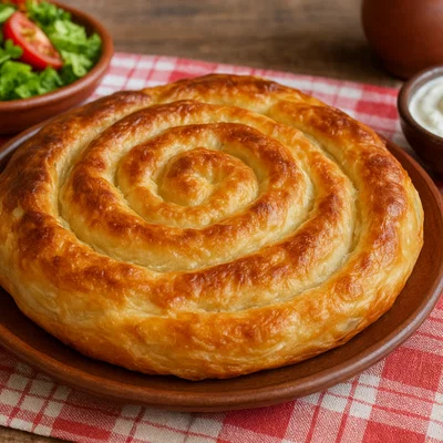 Banitsa – Bulgarische Blätterteigpastete mit Sirene und Ei