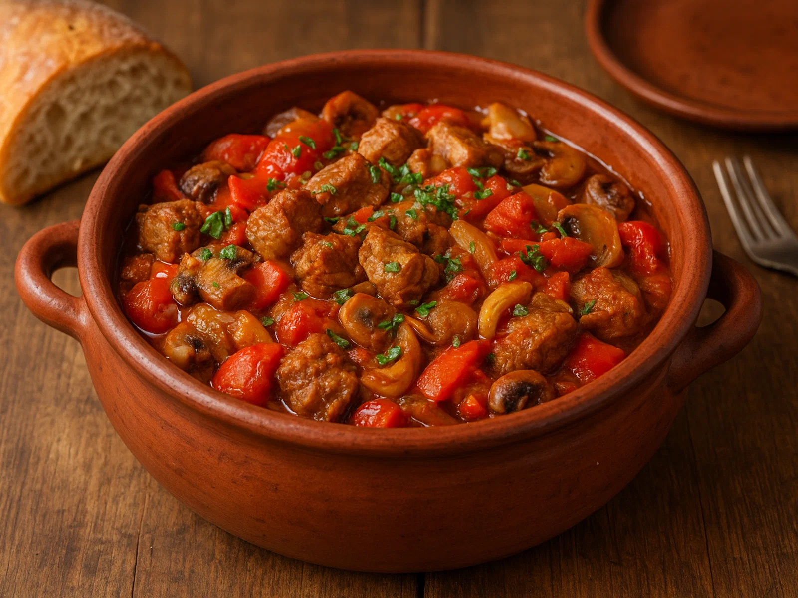 Kavarma – bulgarischer Tontopf-Eintopf mit Fleisch und Gemüse