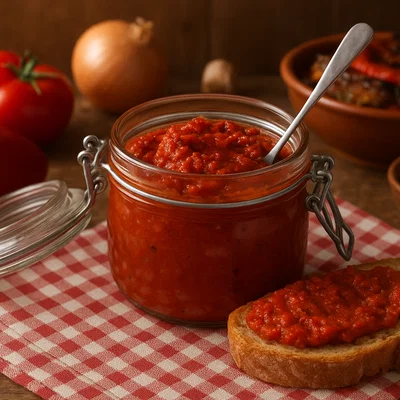 Lyutenitsa – bulgarischer Paprika‑Tomaten‑Aufstrich