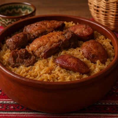Kapama – Geschichteter Fleisch-Sauerkraut-Topf aus Bansko