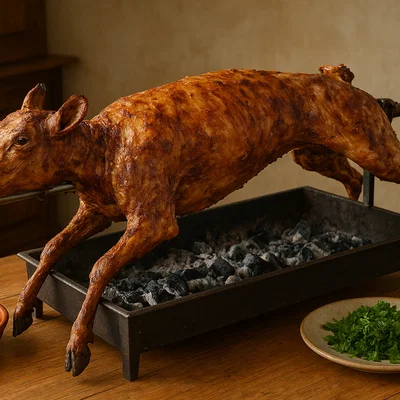 Cheverme – Ganzes Lamm am Spieß vom Holzkohlegrill
