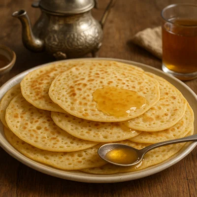 Katmi – marokkanische Hefepfannkuchen mit Honig