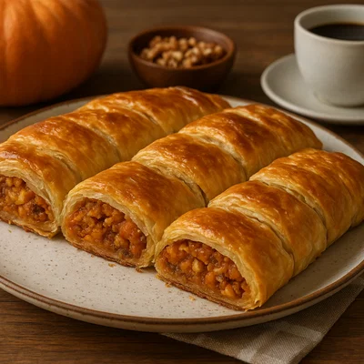 Tikvenik – Bulgarischer Kürbis-Walnuss-Strudel mit Blätterteig