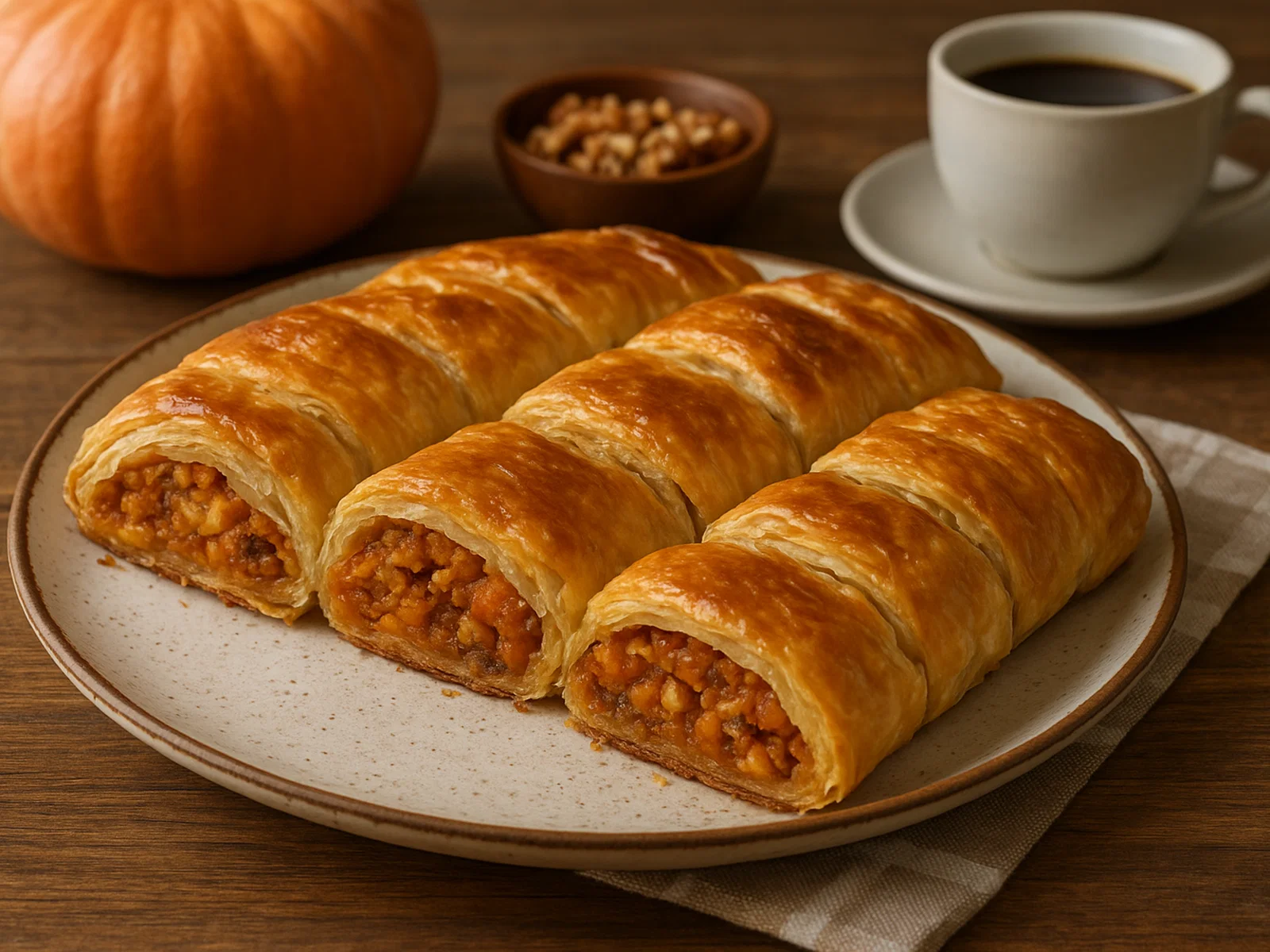 Tikvenik – Bulgarischer Kürbis-Walnuss-Strudel mit Blätterteig