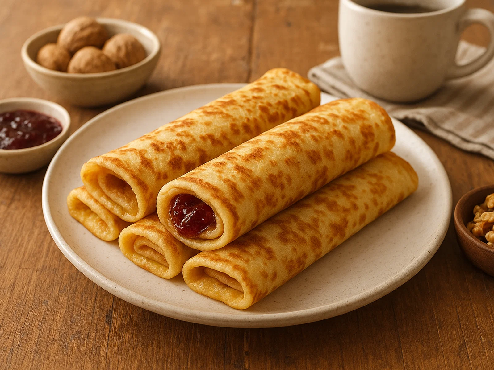 Palachinki – dünne bulgarische Pfannkuchen mit süßer Füllung
