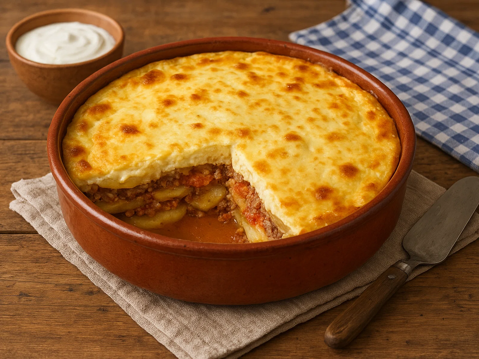 Kartofena Musaka – Bulgarischer Kartoffel-Hackfleisch-Auflauf mit Joghurtguss