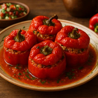 Chushki s oriz – Bulgarische Reisfüllung in Paprika