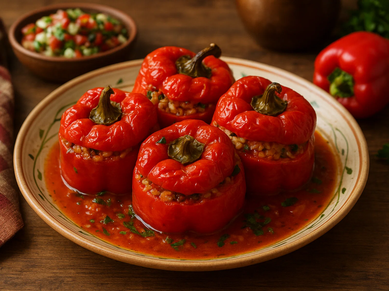 Chushki s oriz – Bulgarische Reisfüllung in Paprika