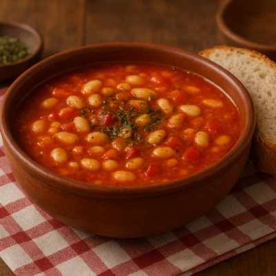 Bob Chorba mit Chubritsa (Bulgarische Bohnensuppe)