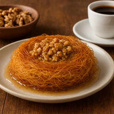 Kadaif – Engelshaargebäck mit Nüssen und Zuckersirup