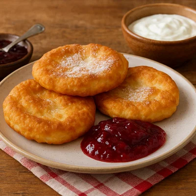 Mekitsi s sladko – Bulgarische Joghurtteig-Fladen mit Marmelade