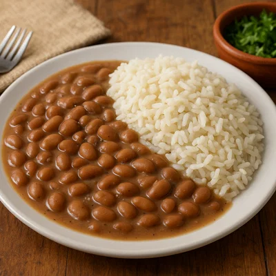 Arroz com feijão – Brasilianischer Reis mit Bohnen