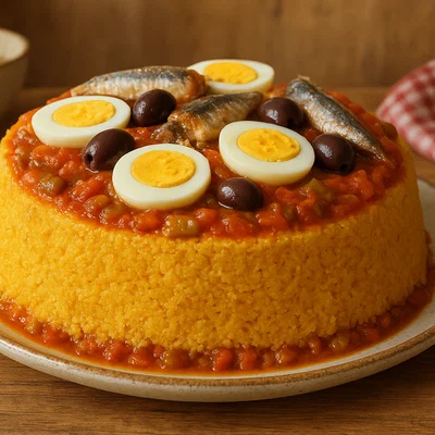 Cuscuz Paulista – herzhafter Maismehlkuchen mit Gemüse, Ei und Sardinen