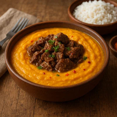 Quibebe – brasilianisches Kürbispüree mit Rindfleisch